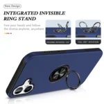 PC + TPU Magnetic Phone Case with Invisible Ring Holder, For iPhone 16 - Image 7