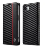 LC.IMEEKE Carbon Fiber Leather Phone Case, For iPhone 16e, For iPhone 16 Pro Max, For iPhone 16 Pro, For iPhone 16 Plus, For iPhone 16
