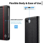 LC.IMEEKE Carbon Fiber Leather Phone Case, For iPhone 16e, For iPhone 16 Pro Max, For iPhone 16 Pro, For iPhone 16 Plus, For iPhone 16 - Image 4