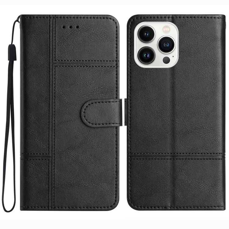 EDA006974701A.webp Cowhide Texture Stitching Leather Phone Case, For iPhone 16 Pro Max, For iPhone 16 Pro, For iPhone 16 Plus, For iPhone 16 - Image 1
