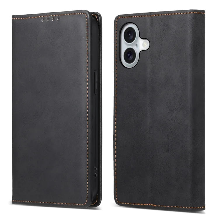 EDA006979804A.webp Business Solid Color Magnetic RFID Leather Phone Case, For iPhone 16 - Image 1