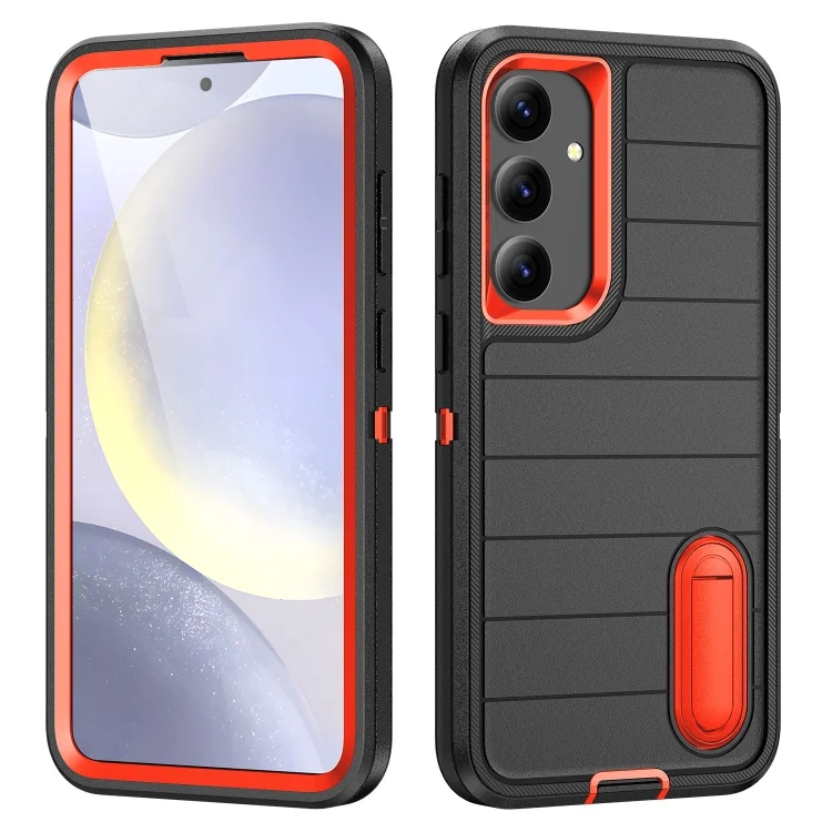 Defender Gen2 Rugged PC + Silicone Phone Case with Holder, For Samsung Galaxy S24 5G