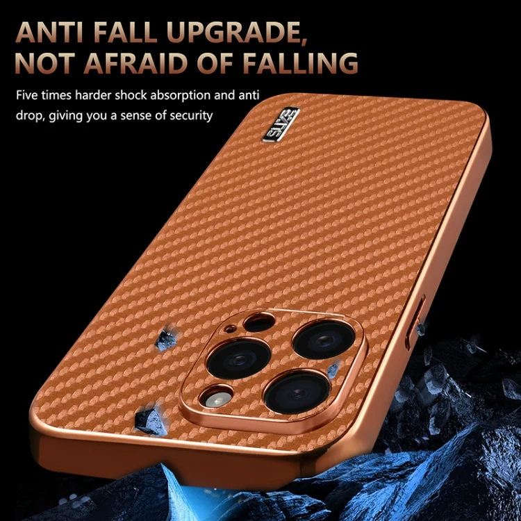 EDA006996205A_3.webp AZNS Electroplated Edge Carbon Fiber Texture Phone Case, For iPhone 15 Pro Max, For iPhone 15 Pro, For iPhone 15 Plus, For iPhone 15, For iPhone 14 Plus - Image 4