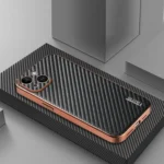 AZNS Electroplated Edge Carbon Fiber Texture Phone Case, For iPhone 14, For iPhone 14 Pro, For iPhone 14 Pro Max, For iPhone 13 Pro Max, For iPhone 13 Pro - Image 2