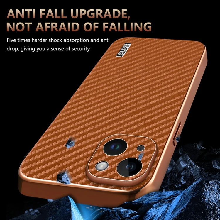 EDA006996210A_3.webp AZNS Electroplated Edge Carbon Fiber Texture Phone Case, For iPhone 14, For iPhone 14 Pro, For iPhone 14 Pro Max, For iPhone 13 Pro Max, For iPhone 13 Pro - Image 4