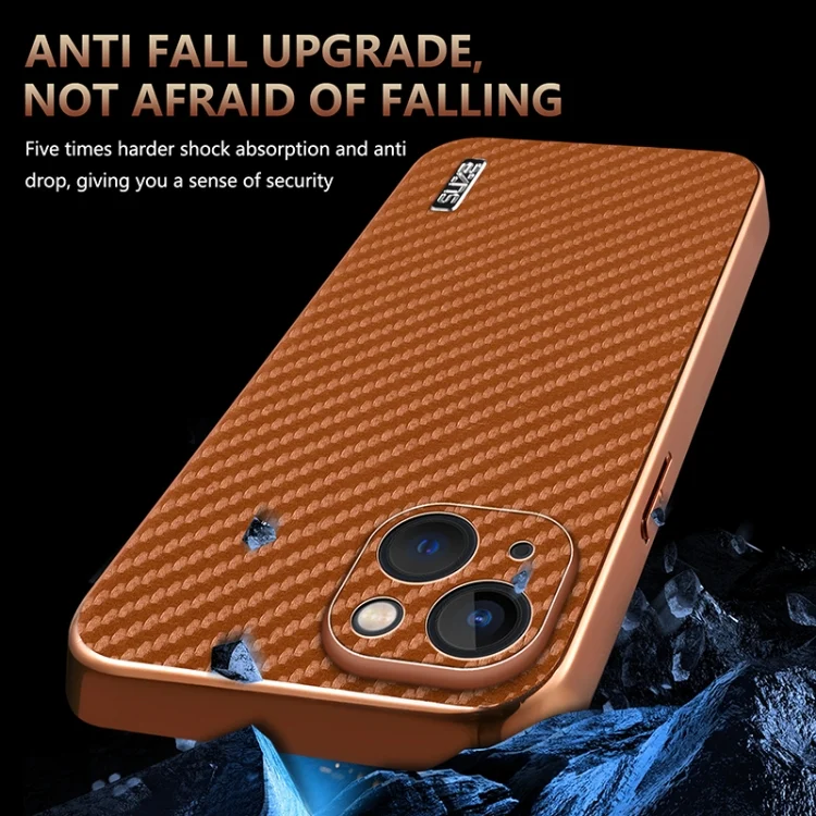 EDA006996215A_3.webp AZNS Electroplated Edge Carbon Fiber Texture Phone Case, For iPhone 13, For iPhone 12, For iPhone 12 Pro Max, For iPhone 12 Pro, For iPhone 11 - Image 4