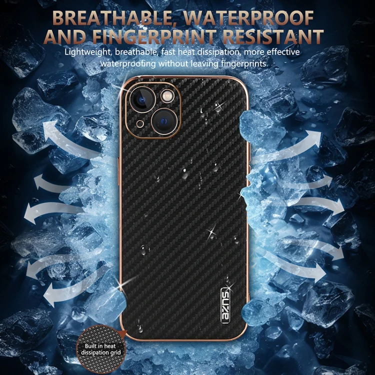 EDA006996215A_5.webp AZNS Electroplated Edge Carbon Fiber Texture Phone Case, For iPhone 13, For iPhone 12, For iPhone 12 Pro Max, For iPhone 12 Pro, For iPhone 11 - Image 6