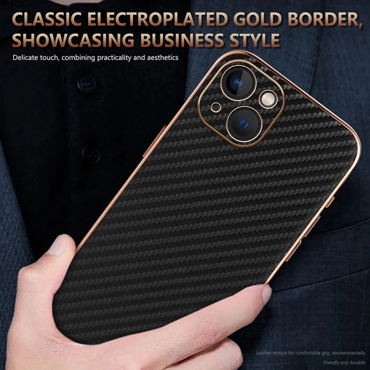 EDA006996215A_6.webp AZNS Electroplated Edge Carbon Fiber Texture Phone Case, For iPhone 13, For iPhone 12, For iPhone 12 Pro Max, For iPhone 12 Pro, For iPhone 11 - Image 7