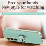 XINLI Straight Edge 6D Electroplate TPU Phone Case with Ring Holder, For Samsung Galaxy S25+ 5G, For Samsung Galaxy S25 Ultra 5G - Image 4