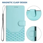 Honeycomb Embossing RFID Leather Phone Case, For iPhone 16 Plus, For iPhone 16, For iPhone 15 Pro Max - Image 5