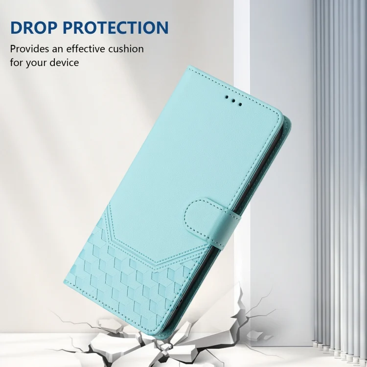 EDA007099306A_6.webp Honeycomb Embossing RFID Leather Phone Case, For iPhone 15 Pro, For iPhone 15 Plus, For iPhone 15 - Image 7