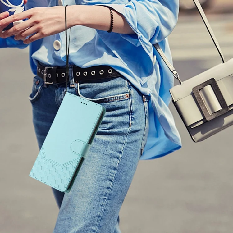 EDA007099306A_7.webp Honeycomb Embossing RFID Leather Phone Case, For iPhone 15 Pro, For iPhone 15 Plus, For iPhone 15 - Image 8