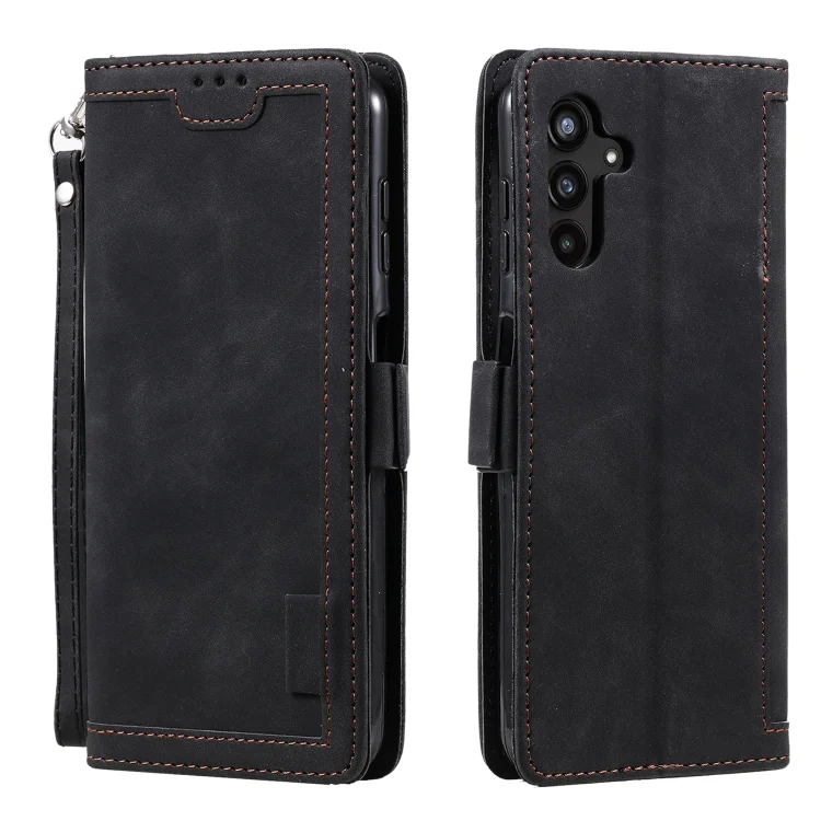 Retro Splicing Horizontal Flip Leather Phone Case, For Samsung Galaxy S25 5G, For Samsung Galaxy S25+ 5G, For Samsung Galaxy S25 Ultra 5G