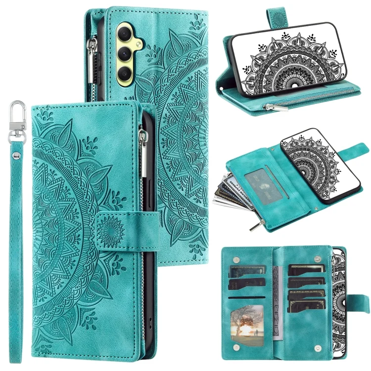 Multi-Card Totem Zipper Leather Phone Case, For Samsung Galaxy S25 5G, For Samsung Galaxy S25+ 5G, For Samsung Galaxy S25 Ultra 5G