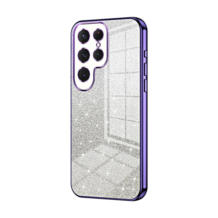 Gradient Glitter Powder Electroplated Phone Case, For Samsung Galaxy S25 Ultra 5G