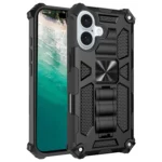 Armor Shockproof TPU Hybrid PC Magnetic Phone Case with Holder, For iPhone 16 Plus, For iPhone 16