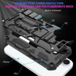Armor Shockproof TPU Hybrid PC Magnetic Phone Case with Holder, For iPhone 16 Plus, For iPhone 16 - Image 5