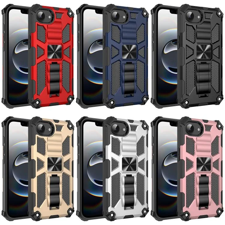 EDA007189705A_1.webp Armor Shockproof TPU Hybrid PC Magnetic Phone Case with Holder, For iPhone 16e, For iPhone 16 Pro Max, For iPhone 16 Pro - Image 2