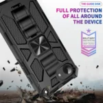 Armor Shockproof TPU Hybrid PC Magnetic Phone Case with Holder, For iPhone 16e, For iPhone 16 Pro Max, For iPhone 16 Pro - Image 3