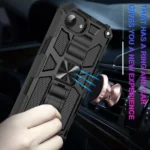 Armor Shockproof TPU Hybrid PC Magnetic Phone Case with Holder, For iPhone 16e, For iPhone 16 Pro Max, For iPhone 16 Pro - Image 4