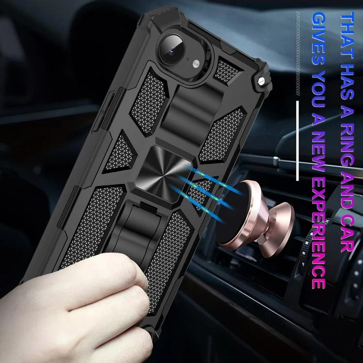 EDA007189705A_3.webp Armor Shockproof TPU Hybrid PC Magnetic Phone Case with Holder, For iPhone 16e, For iPhone 16 Pro Max, For iPhone 16 Pro - Image 4