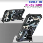 Camouflage Armor Kickstand TPU Hybrid PC Magnetic Phone Case, For iPhone 16 - Image 4