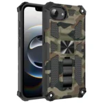 Camouflage Armor Kickstand TPU Hybrid PC Magnetic Phone Case, For iPhone 16e, For iPhone 16 Pro Max, For iPhone 16 Pro, For iPhone 16 Plus
