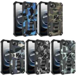 Camouflage Armor Kickstand TPU Hybrid PC Magnetic Phone Case, For iPhone 16e, For iPhone 16 Pro Max, For iPhone 16 Pro, For iPhone 16 Plus - Image 2