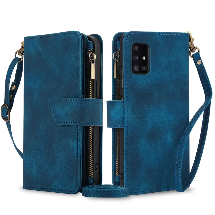 Dream 9-Card Zipper Wallet RFID Leather Phone Case with Lanyard, For Samsung Galaxy S20 5G