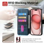 CaseNeo MagSafe RFID Anti-theft Retro Leather Phone Case, For iPhone 15 Pro, For iPhone 15 Plus, For iPhone 15 - Image 8