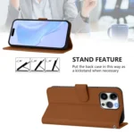 Skin Feel Solid Color Leather Phone Case with Lanyard, For iPhone 15 Pro Max - Image 3