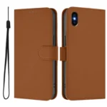 Skin Feel Solid Color Leather Phone Case with Lanyard, For iPhone XS Max - Image 2