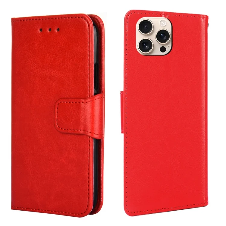 Crystal Texture Leather Phone Case, For iPhone 16 Pro, For iPhone 16 Plus