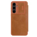 NILLKIN QIN Series Pro Sliding Camera Cover Design Leather Phone Case, For Samsung Galaxy S24 FE 5G