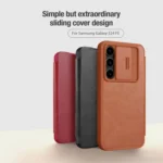 NILLKIN QIN Series Pro Sliding Camera Cover Design Leather Phone Case, For Samsung Galaxy S24 FE 5G - Image 4