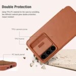 NILLKIN QIN Series Pro Sliding Camera Cover Design Leather Phone Case, For Samsung Galaxy S24 FE 5G - Image 9