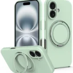 Liquid Silicone MagSafe Phone Case with Rotating Holder, For iPhone 16, For iPhone 15 Pro Max, For iPhone 15 Pro, For iPhone 15 Plus