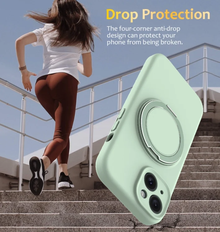 EDA007270108A_2.webp Liquid Silicone MagSafe Phone Case with Rotating Holder, For iPhone 15, For iPhone 14 Plus, For iPhone 14, For iPhone 14 Pro - Image 3