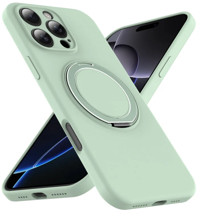 EDA007270112A_1.webp Liquid Silicone MagSafe Phone Case with Rotating Holder, For iPhone 14 Pro Max, For iPhone 13 Pro Max, For iPhone 13 Pro, For iPhone 13 - Image 2