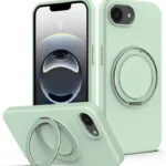 Liquid Silicone MagSafe Phone Case with Rotating Holder, For iPhone 16e, For iPhone 16 Pro Max, For iPhone 16 Pro, For iPhone 16 Plus