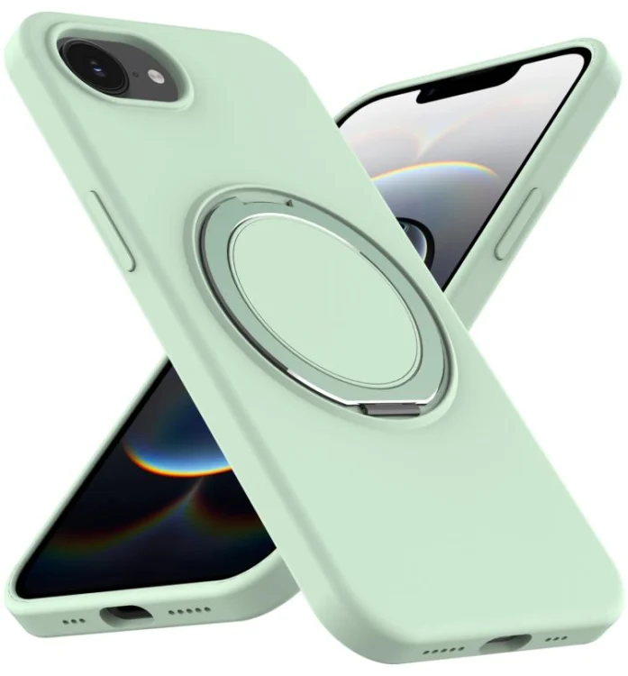 EDA007270116A_1.webp Liquid Silicone MagSafe Phone Case with Rotating Holder, For iPhone 16e, For iPhone 16 Pro Max, For iPhone 16 Pro, For iPhone 16 Plus - Image 2