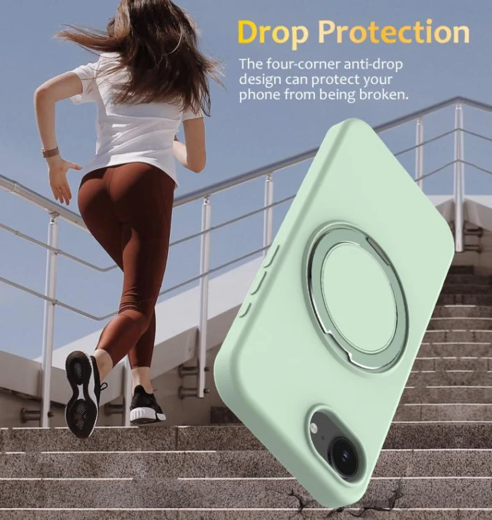 EDA007270116A_2.webp Liquid Silicone MagSafe Phone Case with Rotating Holder, For iPhone 16e, For iPhone 16 Pro Max, For iPhone 16 Pro, For iPhone 16 Plus - Image 3