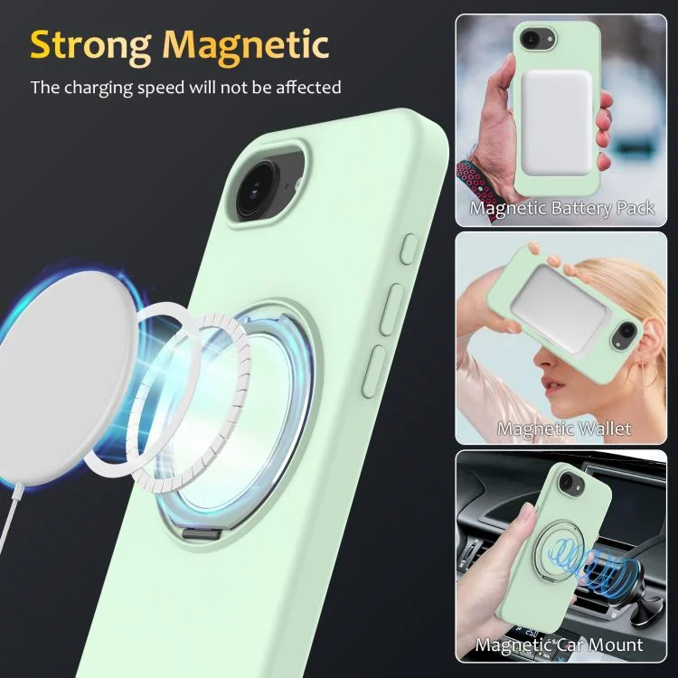 EDA007270116A_3.webp Liquid Silicone MagSafe Phone Case with Rotating Holder, For iPhone 16e, For iPhone 16 Pro Max, For iPhone 16 Pro, For iPhone 16 Plus - Image 4