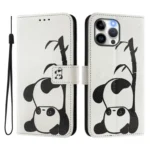 Art Colored Drawing Pattern Leather Phone Case, For iPhone 13 Pro - Image 2
