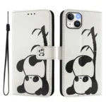 Art Colored Drawing Pattern Leather Phone Case, For iPhone 14 / 13 - Image 2