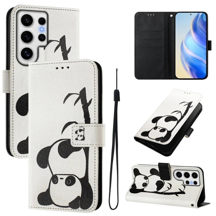 Art Colored Drawing Pattern Leather Phone Case, For Samsung Galaxy S24 Ultra 5G