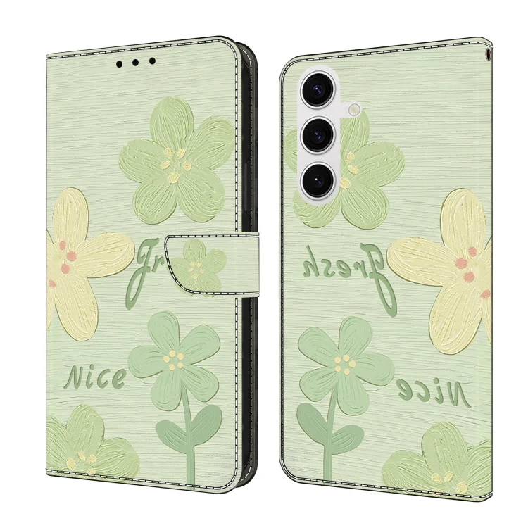 Fresh Painted Leather Phone Case, For Samsung Galaxy S24+ 5G
