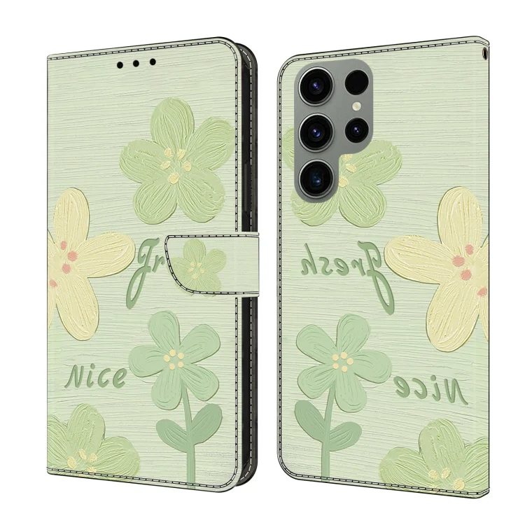 Fresh Painted Leather Phone Case, For Samsung Galaxy S23 Ultra 5G