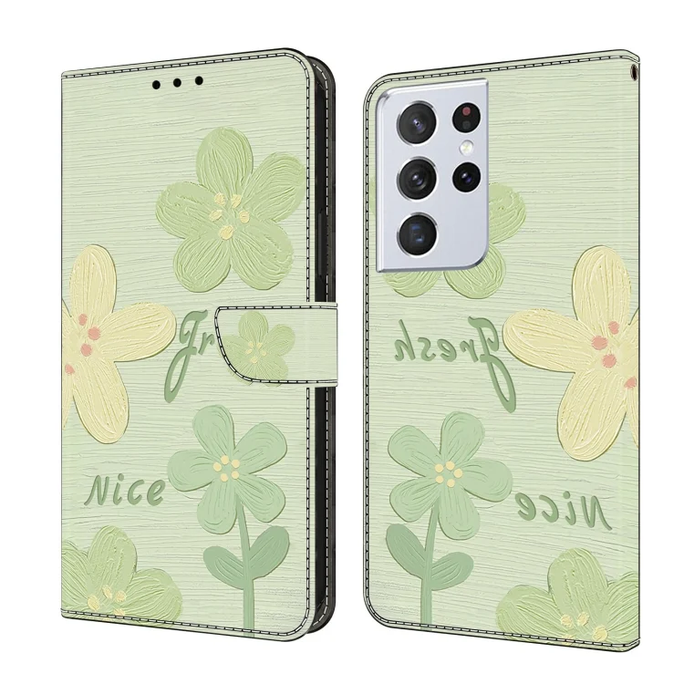 Fresh Painted Leather Phone Case, For Samsung Galaxy S21 Ultra 5G