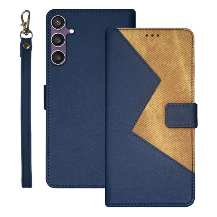 idewei Two-color Splicing Leather Phone Case, For Samsung Galaxy S24 FE 5G